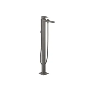Hansgrohe Metropol Freestanding Tub Filler Trim with Lever Handle and 1.75 GPM Handshower in Brushed Black Chrome
