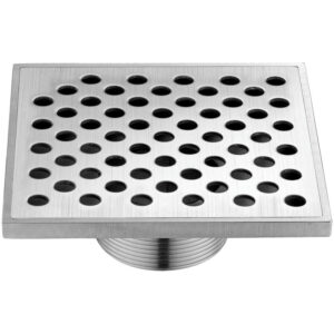 Dawn® Rhone River Series – Square Shower Drain 5″L (Threaded) In Polished satin