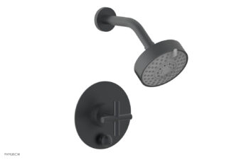 Phylrich TRANSITION - Pressure Balance Shower and Diverter Set (Less Spout), Cross Handle 4-087 - Gun Metal