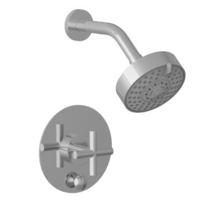 Phylrich TRANSITION – Pressure Balance Shower and Diverter Set (Less Spout), Cross Handle 4-087 – Polished Chrome