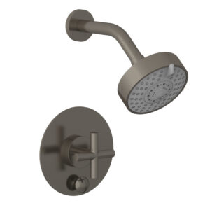 Phylrich TRANSITION – Pressure Balance Shower and Diverter Set (Less Spout), Cross Handle 4-087 – Pewter