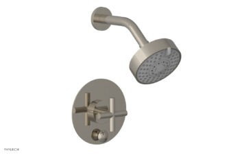 Phylrich TRANSITION - Pressure Balance Shower and Diverter Set (Less Spout), Cross Handle 4-087 - Polished Nickel