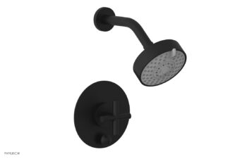 Phylrich TRANSITION - Pressure Balance Shower and Diverter Set (Less Spout), Cross Handle 4-087 - Matte Black