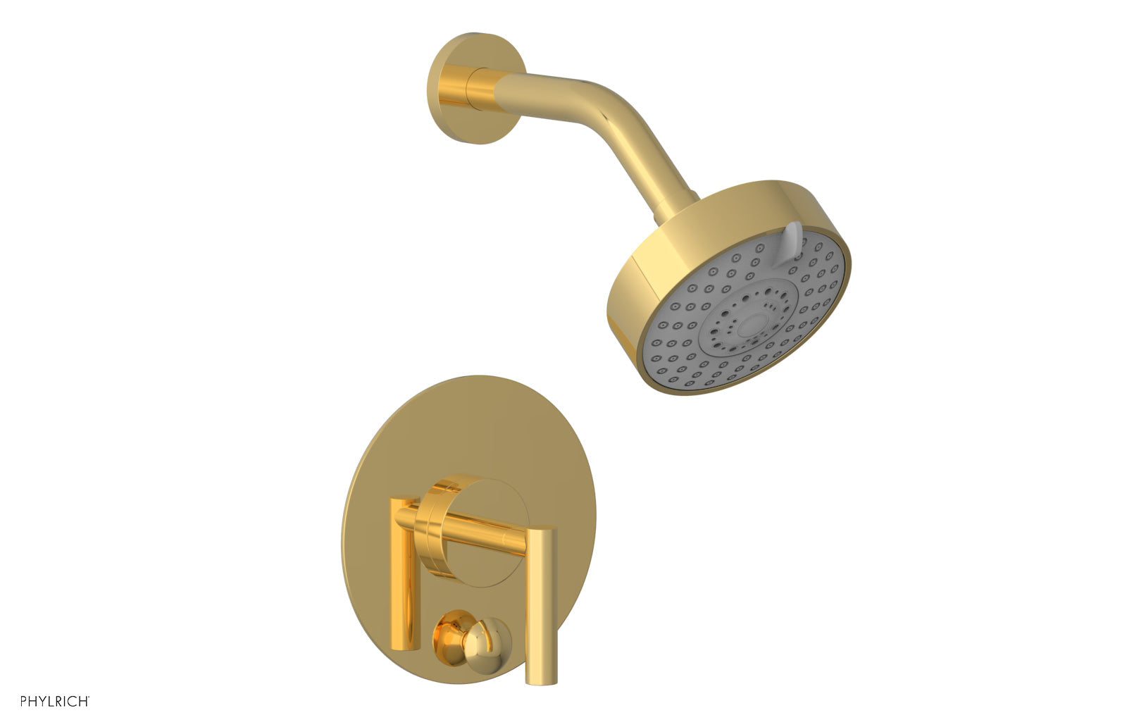 Phylrich TRANSITION - Pressure Balance Shower and Diverter Set (Less Spout), Lever Handle 4-088 - Polished Gold