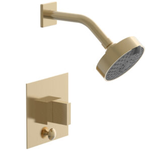 Phylrich STRIA Pressure Balance Shower and Diverter Set (Less Spout) 4-146 – Satin Brass