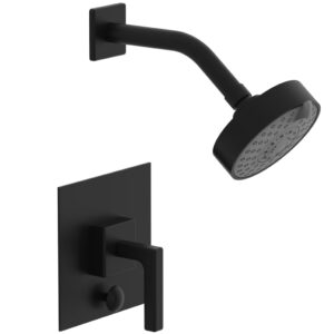 Phylrich STRIA Pressure Balance Shower and Diverter Set (Less Spout) 4-147 – Matte Black
