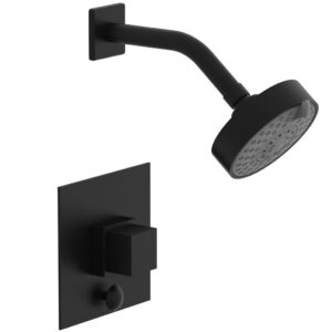 Phylrich STRIA Pressure Balance Shower and Diverter Set (Less Spout) 4-148 – Matte Black