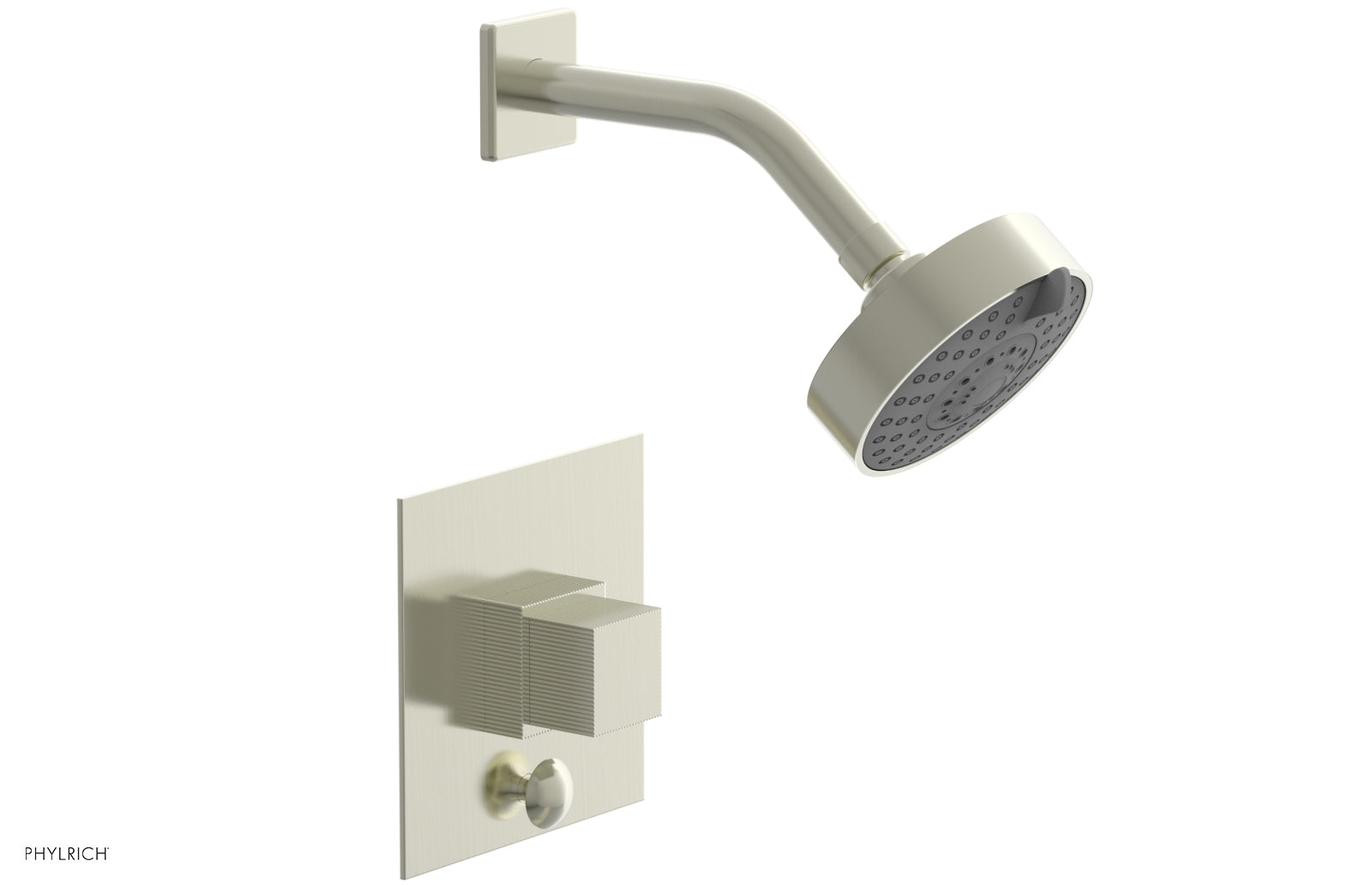 Phylrich STRIA Pressure Balance Shower and Diverter Set (Less Spout) 4-148 - Satin Nickel