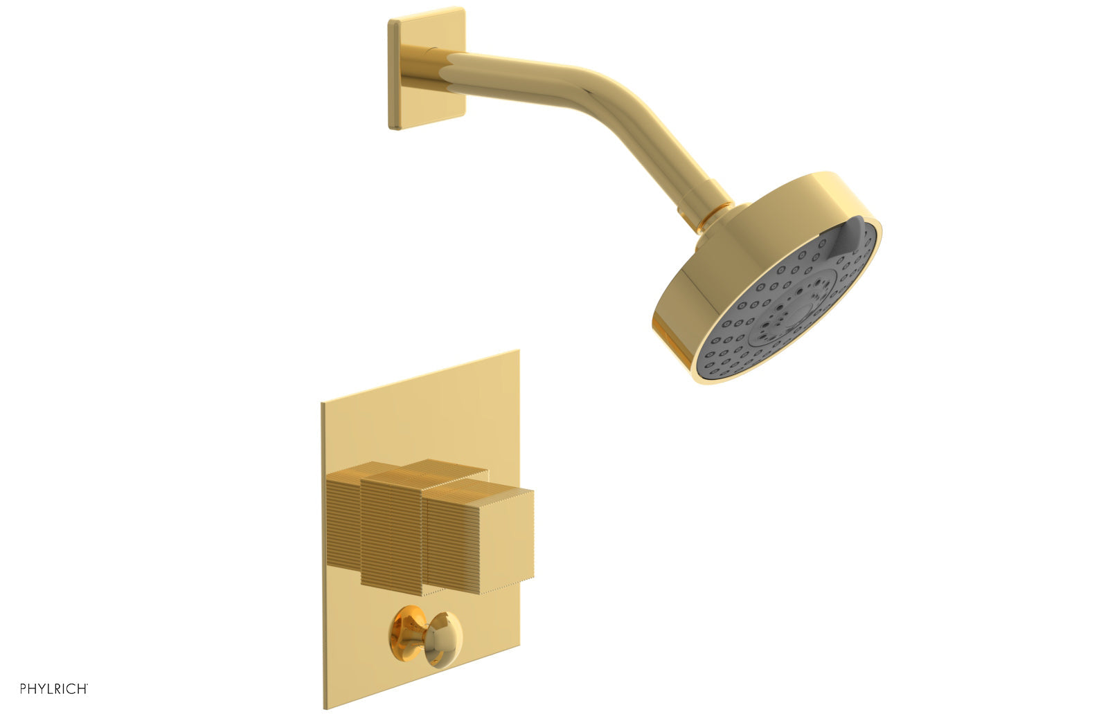 Phylrich STRIA Pressure Balance Shower and Diverter Set (Less Spout) 4-148 - Polished Gold