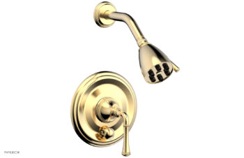 Phylrich COINED Pressure Balance Shower and Diverter Set (Less Spout), Lever Handle 4-150 - Satin Brass