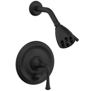 Phylrich COINED Pressure Balance Shower and Diverter Set (Less Spout), Lever Handle 4-150 – Matte Black