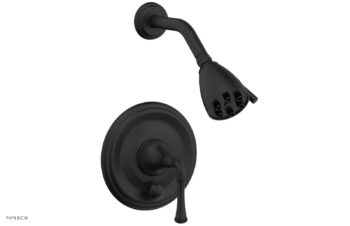 Phylrich COINED Pressure Balance Shower and Diverter Set (Less Spout), Lever Handle 4-150 - Matte Black