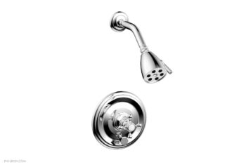 Phylrich HEX TRADITIONAL Pressure Balance Shower and Diverter Set (Less Spout) 4-151 - Polished Chrome