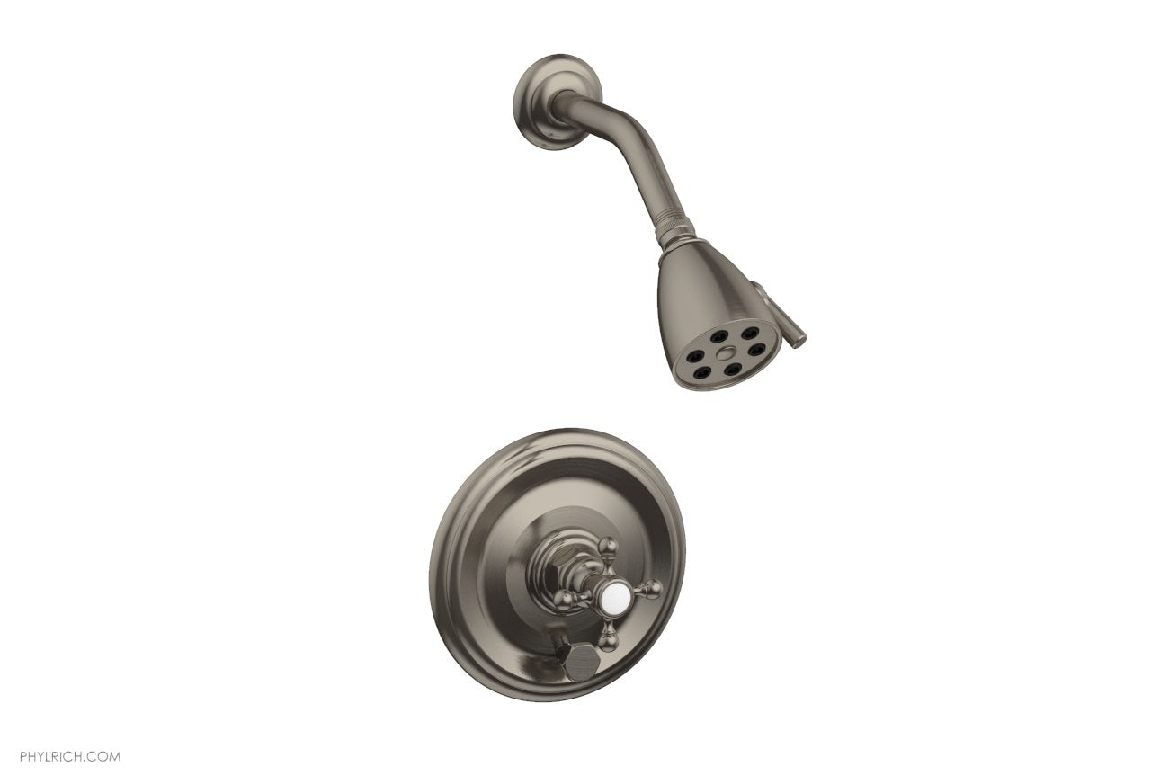 Phylrich HEX TRADITIONAL Pressure Balance Shower and Diverter Set (Less Spout) 4-151 - Pewter