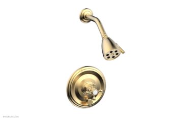 Phylrich HEX TRADITIONAL Pressure Balance Shower and Diverter Set (Less Spout) 4-151 - Satin Brass