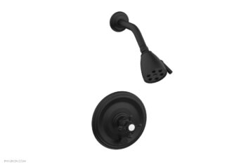 Phylrich HEX TRADITIONAL Pressure Balance Shower and Diverter Set (Less Spout) 4-151 - Matte Black