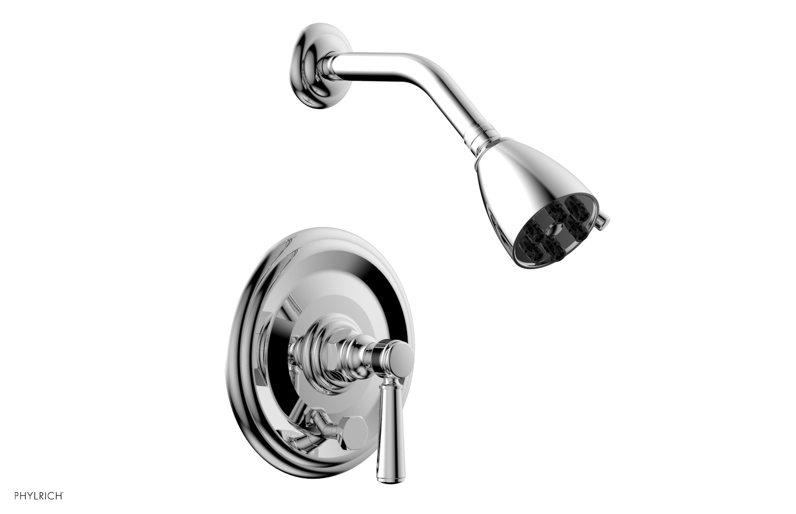 Phylrich HEX TRADITIONAL Pressure Balance Shower and Diverter Set (Less Spout) 4-152 - Polished Chrome