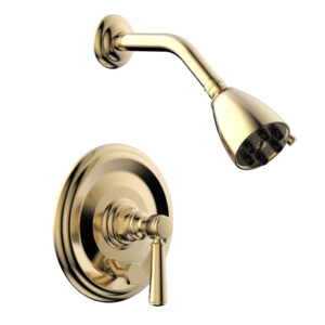 Phylrich HEX TRADITIONAL Pressure Balance Shower and Diverter Set (Less Spout) 4-152 – Satin Brass