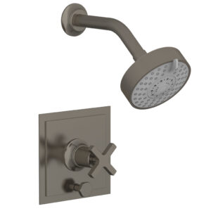 Phylrich HEX MODERN Pressure Balance Shower and Diverter Set – Cross Handle (Less Spout) 4-153 – Pewter