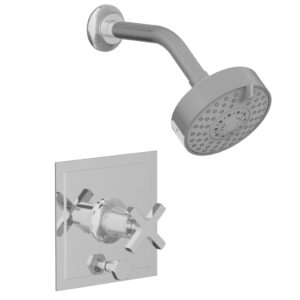 Phylrich HEX MODERN Pressure Balance Shower and Diverter Set – Cross Handle (Less Spout) 4-153 – Polished Chrome