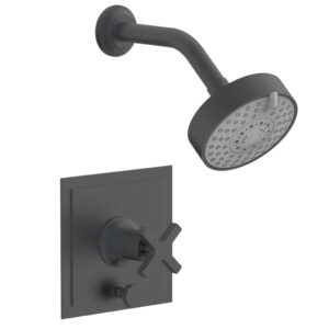 Phylrich HEX MODERN Pressure Balance Shower and Diverter Set – Cross Handle (Less Spout) 4-153 – Gun Metal