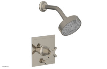 Phylrich HEX MODERN Pressure Balance Shower and Diverter Set - Cross Handle (Less Spout) 4-153 - Polished Nickel
