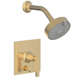 Phylrich HEX MODERN Pressure Balance Shower and Diverter Set Lever Handle (Less Spout) 4-154 – Satin Brass