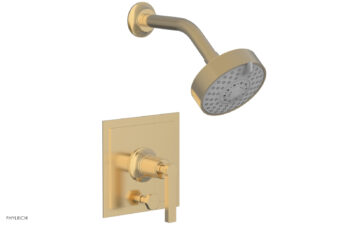 Phylrich HEX MODERN Pressure Balance Shower and Diverter Set Lever Handle (Less Spout) 4-154 - Satin Brass