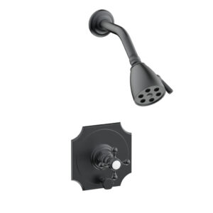Phylrich HENRI Pressure Balance Shower and Diverter Set – Cross Handle (Less Spout) 4-161 – Gun Metal