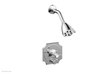 Phylrich HENRI Pressure Balance Shower and Diverter Set - Cross Handle (Less Spout) 4-161 - Polished Chrome