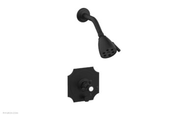 Phylrich HENRI Pressure Balance Shower and Diverter Set - Cross Handle (Less Spout) 4-161 - Matte Black