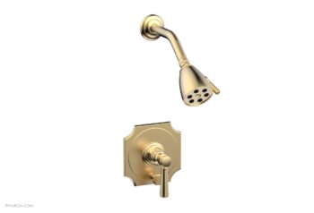Phylrich HENRI Pressure Balance Shower and Diverter Set - Lever Handle (Less Spout) 4-162 - Satin Brass