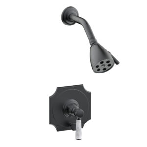 Phylrich HENRI Pressure Balance Shower and Diverter Set -White Marble Handle (Less Spout) 4-163 – Gun Metal