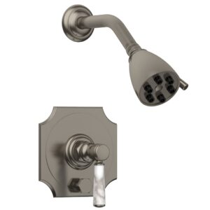 Phylrich HENRI Pressure Balance Shower and Diverter Set -White Marble Handle (Less Spout) 4-163 – Pewter