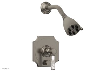 Phylrich HENRI Pressure Balance Shower and Diverter Set -White Marble Handle (Less Spout) 4-163 - Pewter