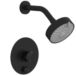 Phylrich BASIC II Pressure Balance Shower and Diverter Set (Less Spout) 4-190 – Matte Black
