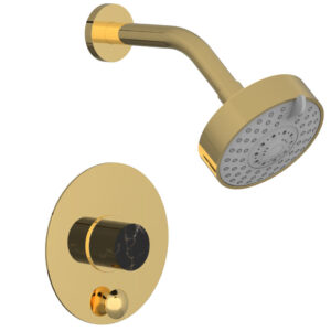 Phylrich BASIC II Pressure Balance Shower and Diverter Set (Less Spout) 4-190 – Polished Gold