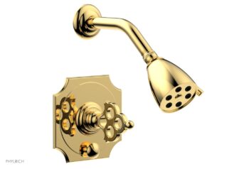 Phylrich MAISON Pressure Balance Shower and Diverter Set (Less Tub Spout) 4-471 - Polished Gold