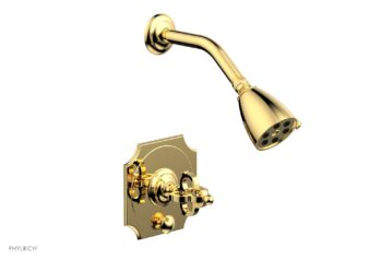 Phylrich COURONNE Pressure Balance Shower and Diverter Set (Less Spout) 4-474 - Polished Gold