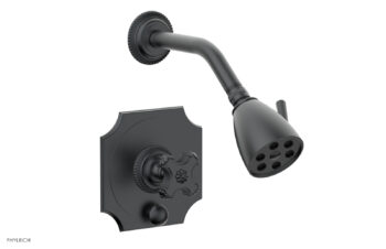 Phylrich MARVELLE Pressure Balance Shower and Diverter Set (Less Spout), Cross Handle 4-477 - Gun Metal