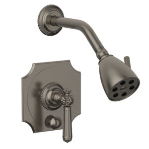 Phylrich MARVELLE Pressure Balance Shower and Diverter Set (Less Spout), Lever Handle 4-478 – Pewter