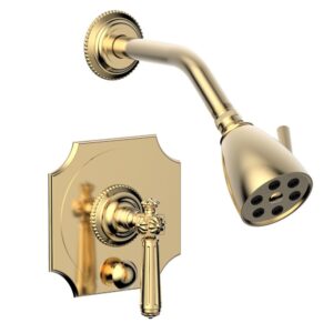 Phylrich MARVELLE Pressure Balance Shower and Diverter Set (Less Spout), Lever Handle 4-478 – Satin Brass
