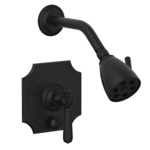 Phylrich MARVELLE Pressure Balance Shower and Diverter Set (Less Spout), Lever Handle 4-478 – Matte Black