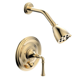 Phylrich BEADED Pressure Balance Shower and Diverter Set (Less Spout), Lever Handle 4-481 – Satin Brass