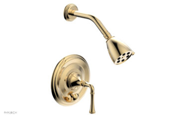 Phylrich BEADED Pressure Balance Shower and Diverter Set (Less Spout), Lever Handle 4-481 - Satin Brass