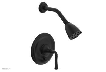 Phylrich BEADED Pressure Balance Shower and Diverter Set (Less Spout), Lever Handle 4-481 - Matte Black