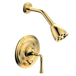 Phylrich BEADED Pressure Balance Shower and Diverter Set (Less Spout), Lever Handle 4-481 – Polished Gold