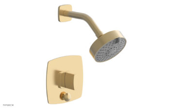 Phylrich RADI Pressure Balance Shower and Diverter Set (Less Spout), Blade Handle 4-557 - Satin Brass