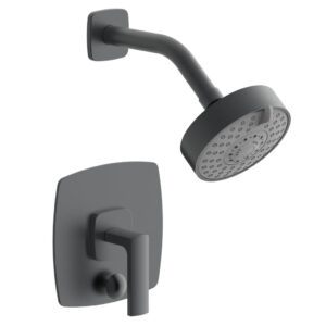 Phylrich RADI Pressure Balance Shower and Diverter Set (Less Spout), Lever Handle 4-558 – Gun Metal