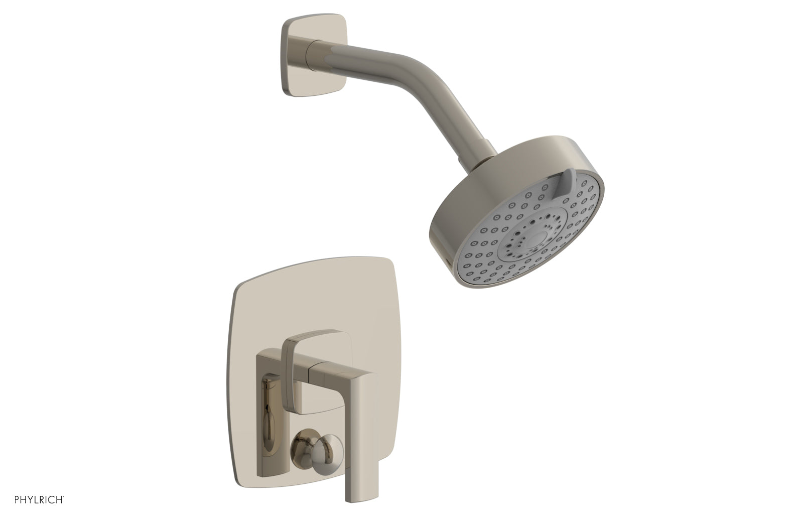 Phylrich RADI Pressure Balance Shower and Diverter Set (Less Spout), Lever Handle 4-558 - Polished Nickel